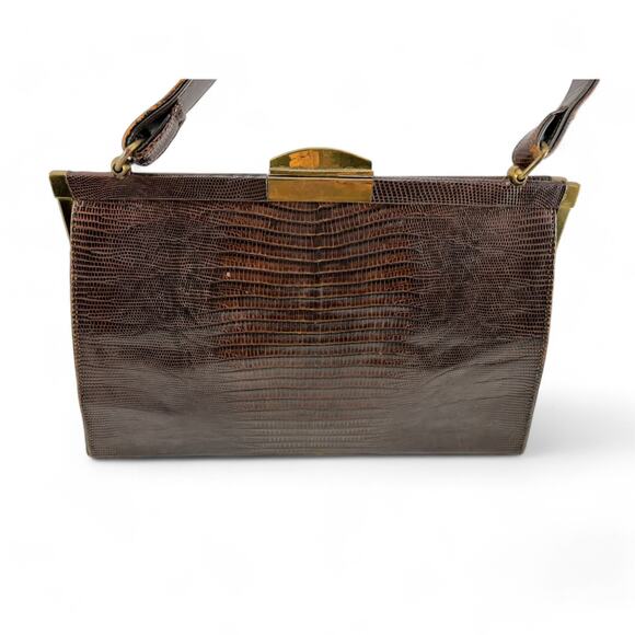 Vintage 1950s Lesco Genuine Alligator Leather Handbag - Picture 9 of 16